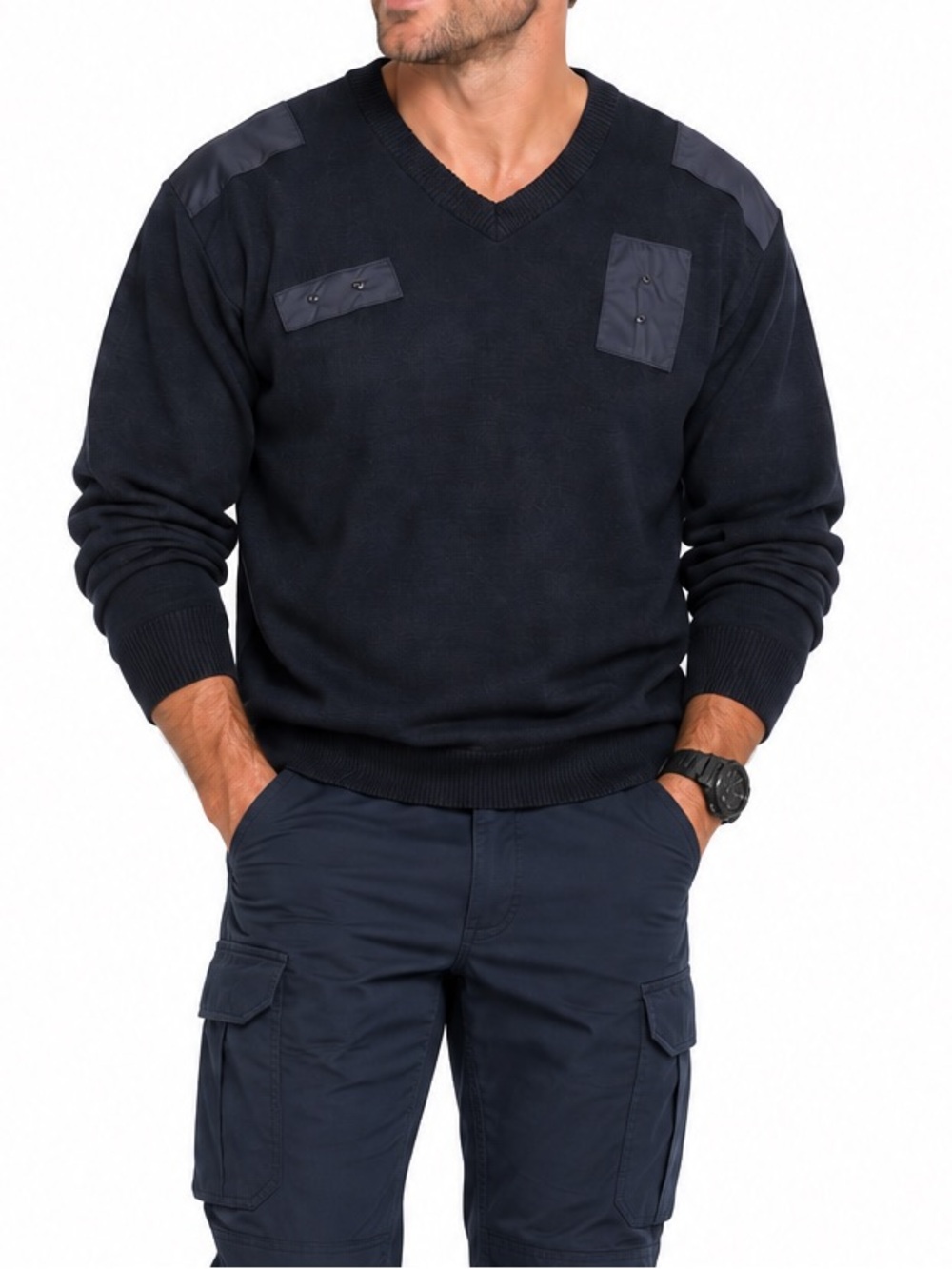 Blauer Men’s V-Neck Commando Sweater | Size XL